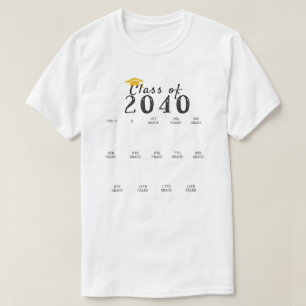 Handprint-Abschluss-Klasse von 2040 wächst mit mir T-Shirt