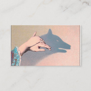 Handpuppets Wolf Viktorianischer Vintager Chiarosc Visitenkarte