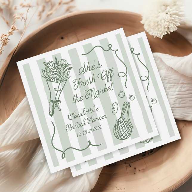 Handrawn Fresh Off the Market Bridal Shower Serviette (Von Creator hochgeladen)