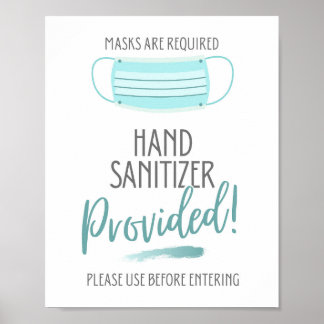 Handreiniger, Masken sind erforderlich Poster