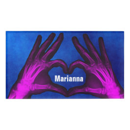 Handröntgenstrahl bildet Herz Namenschild