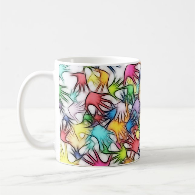 Hands abstrakte Hintergrundtextur Kaffeetasse (Links)