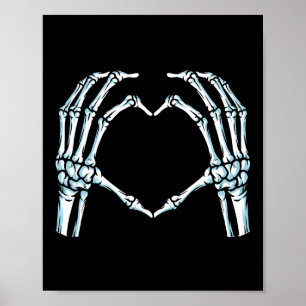 Hands Herz signieren Retro Halloween Kostüm Frauen Poster