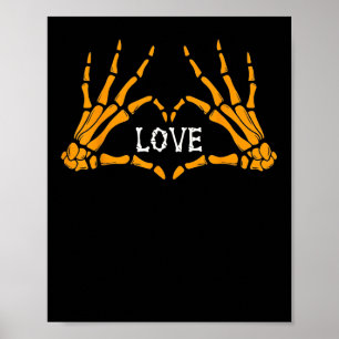 Hands Herz signieren Retro Halloween Kostüm Frauen Poster