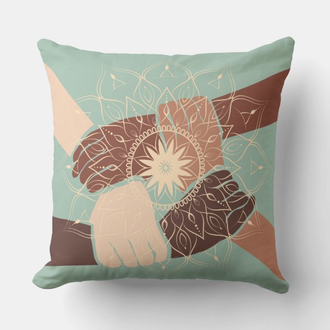 Hands in Harmony with Mandala Kissen (Vorderseite)