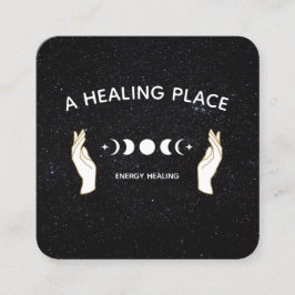 Hands Moon Phases Universe Stars Quadratische Visitenkarte