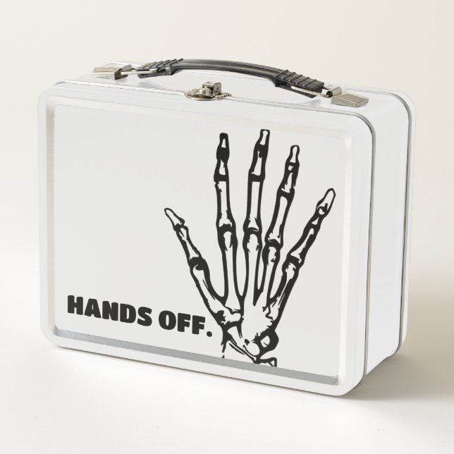 HANDS OFF lunchbox HINZUFÜGEN IHREN EIGENEN TEXT (Vorderseite)