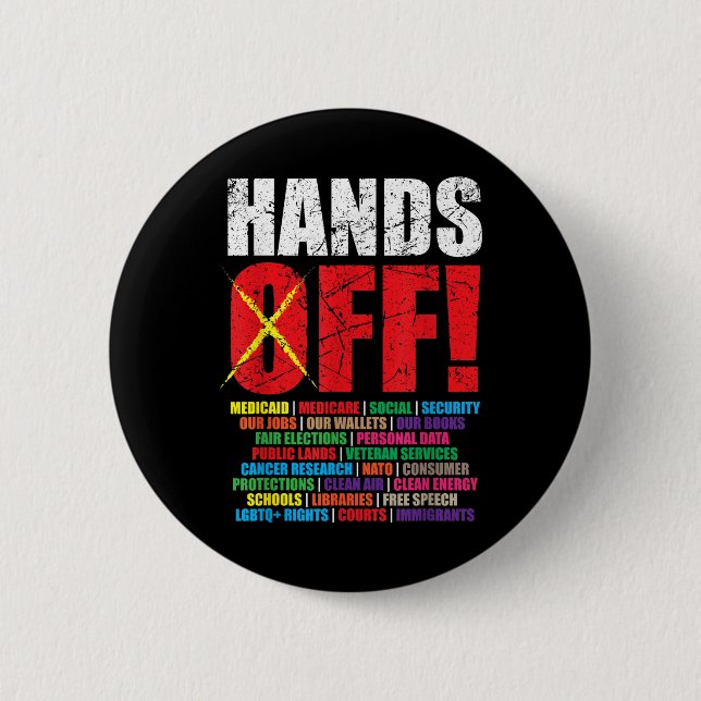 Hands Off Protest 2025-Aktivistenerprotest Button (Vorderseite)