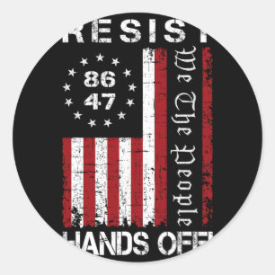 Hands Off Protest 86 47 8647 Protest Rett D Runder Aufkleber