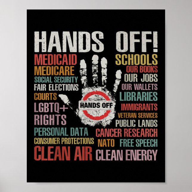 Hands Off Protest Apparel Entfernen umgekehrter Rü Poster (Vorne)