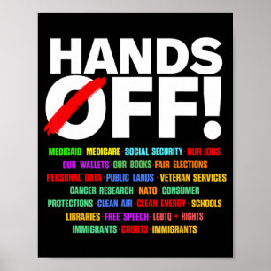 Hands Off Protest T - Shirt.png Poster