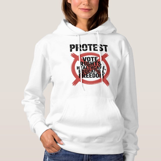 Hands Off Protest Vote Rights Healthcare Education Hoodie (Vorderseite)