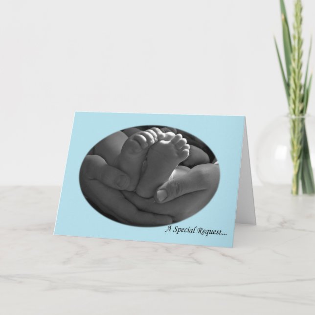 Hands und Baby Feet Boy's Godparent Request Card Einladung (Vorderseite)