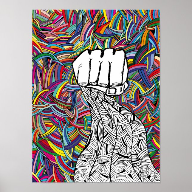 Hands up. Psychedelic trip art. Poster (Vorne)