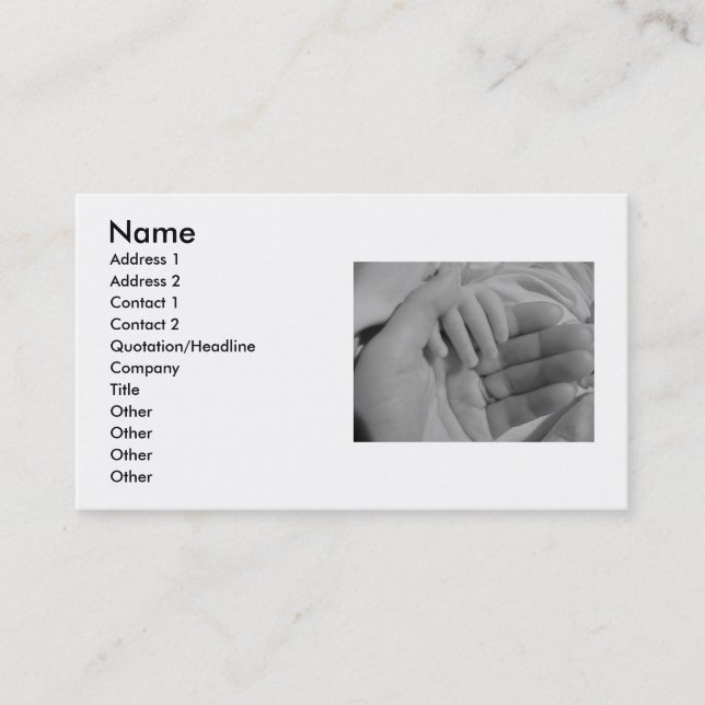 Hands-Visitenkarte Visitenkarte (Vorderseite)