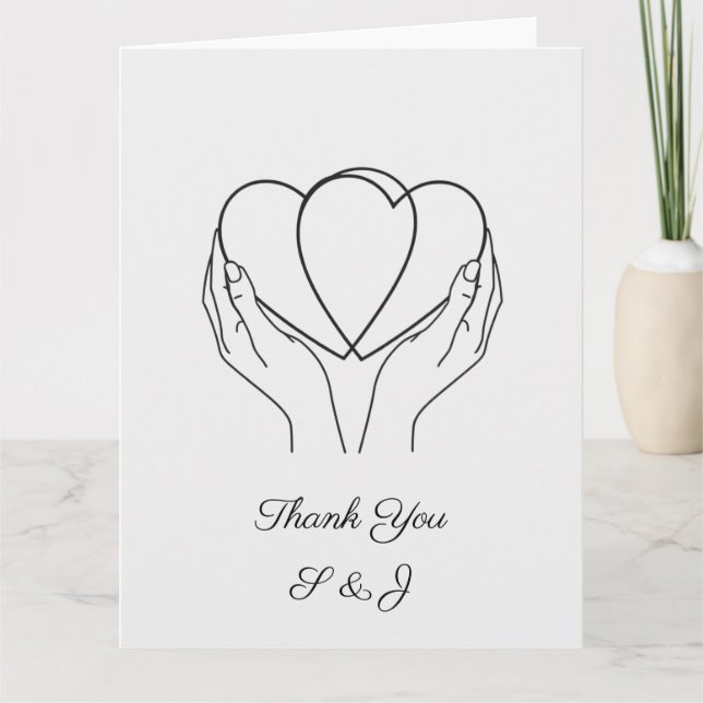 Hands Wedding Thank You Card Dankeskarte (Vorderseite)