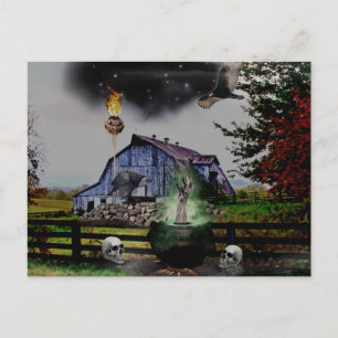 *~* Handschädel HALLOWEEN Postkarte