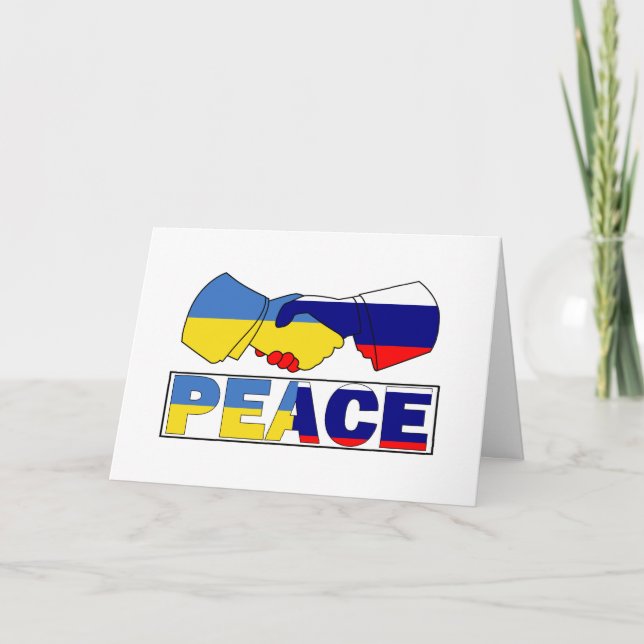 Handschake des Friedens, ukrainische Flagge für Ru Karte (Vorderseite)