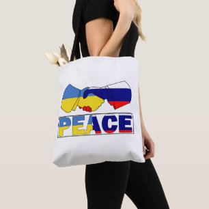 Handschake des Friedens, ukrainische Flagge für Ru Tasche