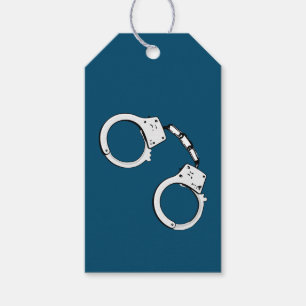 Handschellen auf blau geschenkanhänger