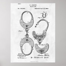Handschellen Patentschrift 1880 Poster