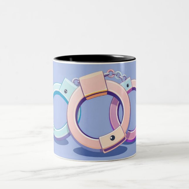 Handschellen Zweifarbige Tasse (Mittel)