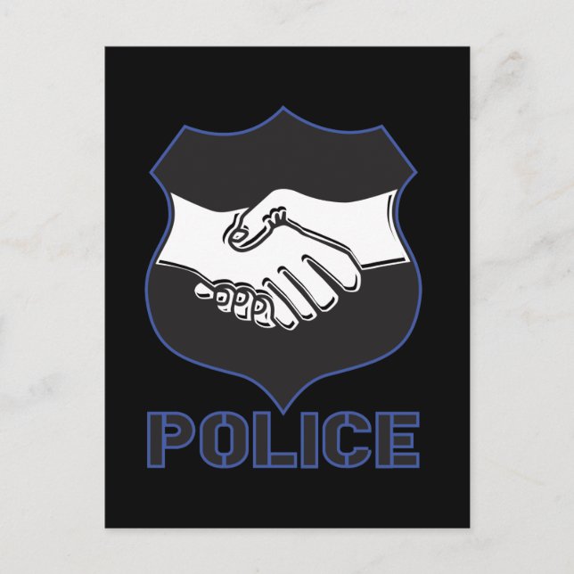 Handschlag der Polizei Postkarte (Vorderseite)