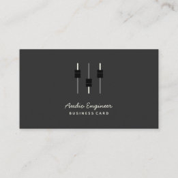 Handschrift-Audio-Engineer mit Logos und sozialen  Visitenkarte