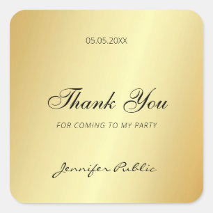 Handschrift Danke Text Glamour Gold Vorlage Quadratischer Aufkleber