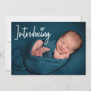 Handschrift Einführung des Baby Fotos nach moderne Ankündigung
