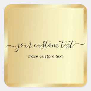 Handschrift Gold Vorlage Ihr Benutzerdefinierter T Quadratischer Aufkleber