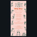 Handschrift Hand gezeichnetes Retro-Hochzeitmenü Menükarte<br><div class="desc">Handwriting Typografy Retro Wedding Menu</div>