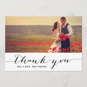 Handschrift Hochzeit Foto Danke Karte