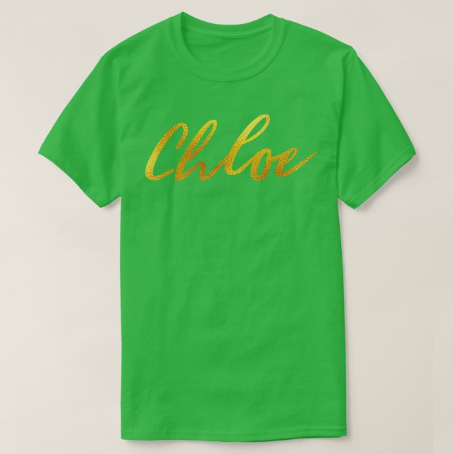 Handschrift in Imitaten Goldbriefe T-Shirt (Design vorne)