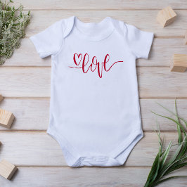 Handschrift Liebe Herz Rot Baby Strampler