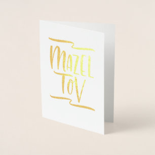 Handschrift Mazel Tov Herzlichen Glückwunsch Folienkarte