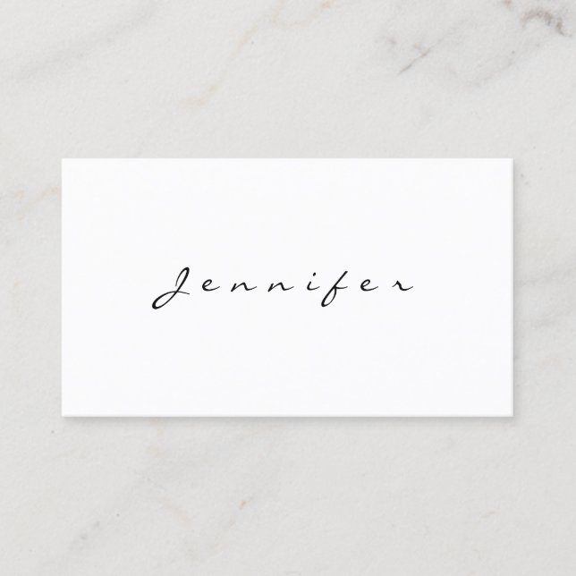 Handschrift Minimalistische Vorlage Elegante Moder Visitenkarte (Vorderseite)