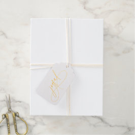 Handschrift mit Minimalistischem Weiß und Gold Geschenkanhänger