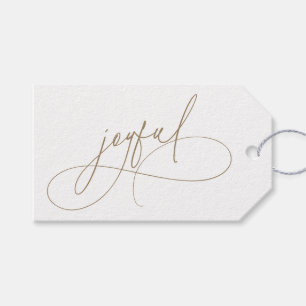Handschrift mit Minimalistischem Weiß und Gold Geschenkanhänger
