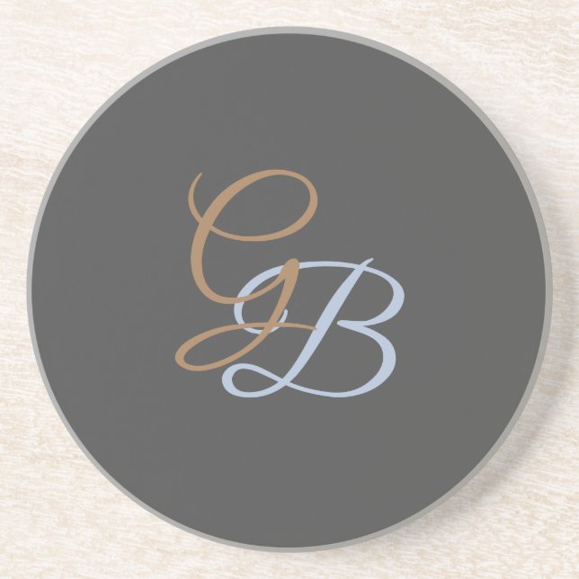 Handschrift moderne schlichte Monogramm minimalist Getränkeuntersetzer (Vorne)
