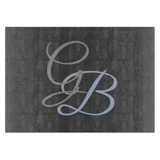 Handschrift moderne schlichte Monogramm minimalist Schneidebrett (Vorderseite)