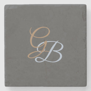 Handschrift moderne schlichte Monogramm minimalist Steinuntersetzer