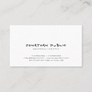Handschrift Modernes, einfaches Design Elegante Vo Visitenkarte