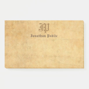 Handschrift-Monogramm Elegantes Vintage-Template Post-it Klebezettel