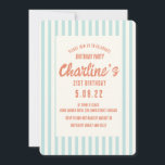 Handschrift Pastel Retro 21St Geburtstags-Party Einladung<br><div class="desc">Handschrift Pastel Retro 21. Geburtstag Party zwanzig</div>