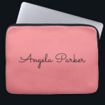 Handschrift Schlicht Einfach rosa Beruflicher Name Laptopschutzhülle<br><div class="desc">Diese Vorlage kann an alle beruflichen Beruf angepasst werden.</div>