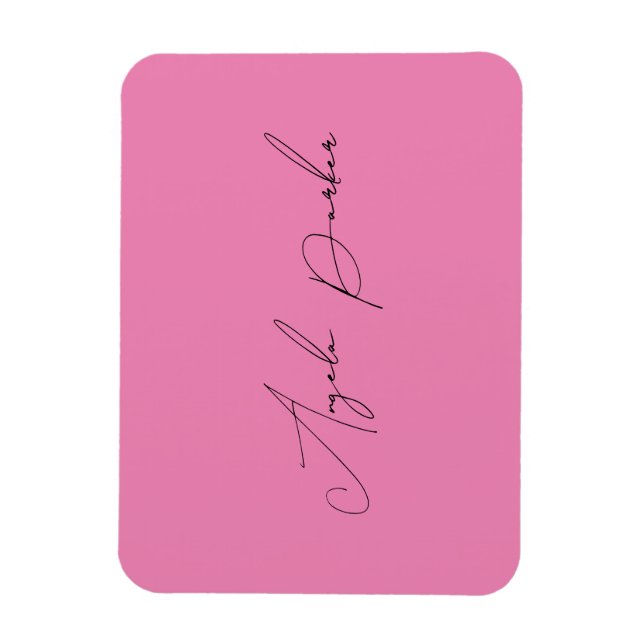 Handschrift Schlicht Einfach rosa Beruflicher Name Magnet (Vertikal)