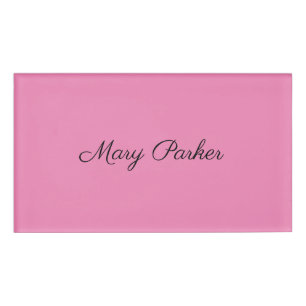 Handschrift Schlicht Einfach rosa Beruflicher Name Namenschild