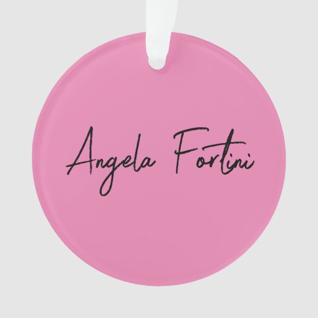 Handschrift Schlicht Einfach rosa Beruflicher Name Ornament (Vorderseite)