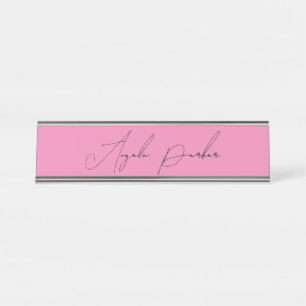 Handschrift Schlicht Einfach rosa Beruflicher Name Schreibtischnamensplakette